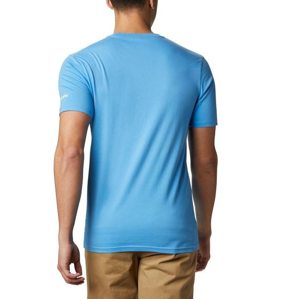 Columbia PFG T-Shirt Blue For Men's NZ32561 New Zealand